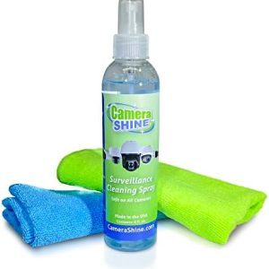Surveillance Camera Cleaning Kit - Easy to Use on Indoor/Outdoor Camera Lenses & Domes - Includes 8oz of Specialty Cleaning Solution and a Reusable Optical Quality Micro-Fiber Towel